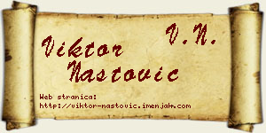 Viktor Nastović vizit kartica